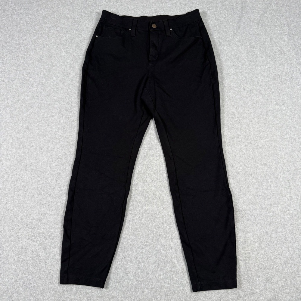 Soma Black Ponte Slim Leg Pants Womens Size Small Stretch 5 Pocket Trousers